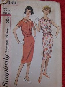 1960s Simplicity 5986 3441 2 Piece Dress Pattern 13