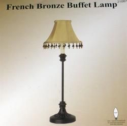 French Bronze Buffet Lamp Accent Table Light Free SHIP