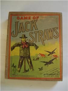 Antique Game of Jack Straws Milton Bradley 1920S