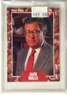 Jack Mills 1991 Star Pics Authentic Autograph with Seal Top Pick Agent