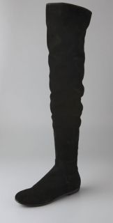 Giuseppe Zanotti Thigh High Flat Suede Boots with Flex Sole