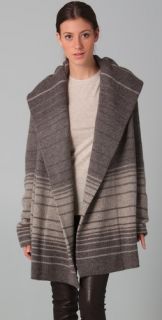 Vince Sophie Striped Sweater Coat