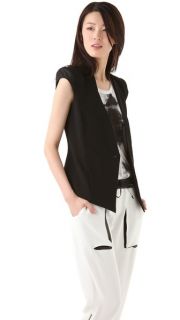 Helmut Lang Vest with Leather Cap Sleeves