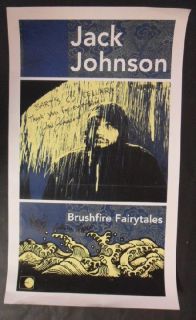 Jack Johnson Brushfire Signed Autograph COA Poster Silkscreen Original
