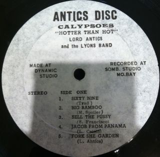 Lord Antics Hotter Then Hot LP VG DSR 6366 6367 Vinyl Record