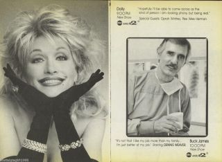 1987 TV GUIDE AD DOLLY DOLLY PARTON BUCK JAMES DENNIS WEAVER NEW SHOWS