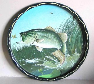   Wildlife FISH 11 Metal Tray Plate Artist Signed by James L Artig