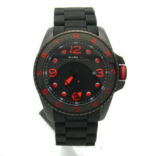 Marc Jacobs Black Stainless Steel Rubber Mens Diver Dive Sport Watch