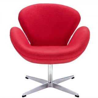  Mid Century Modern Retro Classic Jacobson Swan Arm Chair in Red