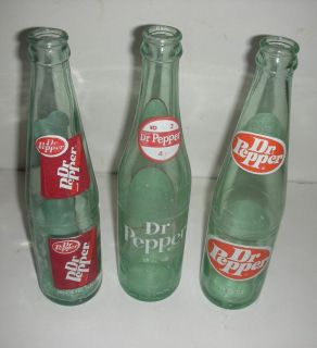 Dr Pepper Bottles 10 Ounce oz Soda Pop Vintage Beverage Container