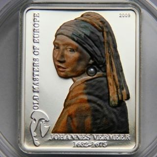 Cook Islands 2009 $5 Johannes Vermeer Painters Silver Mint Condition