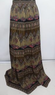Jaeger Multi Color Long Pleated Wool Skirt 12 UK 10 US Vintage Made in