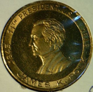 James K Polk US Mint Version 2 Commemorative Brass Medal Token Coin