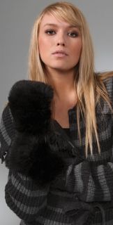 Juicy Couture Faux Fur Leather Mittens