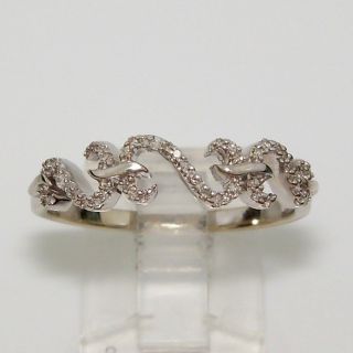 Jane Seymour 14k White Gold Open Heart 1 8ct Diamond Ring Size 10