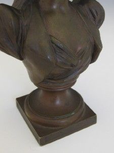 C1890 French Art Nouveau Cabinet Bronze Bust of A Pretty Woman by