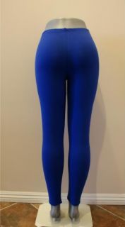 Royal Blue Long Pants Leggings Spandex Tights Stretch M