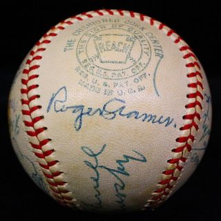  Stars HOFers Signed Baseball w Jimmie Foxx Grove Cronin 14 JSA