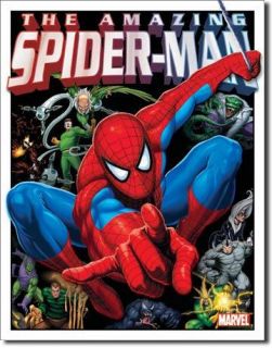 Metal Tin Sign Spider Man His Foes Kids Room Decor 16x12 5 US Dav Life