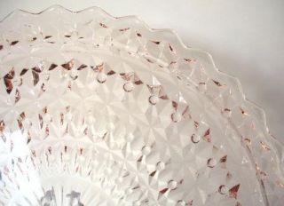 Jeanette Pink Glass Holiday Buttons Bows Sandwich Plates Trays JK