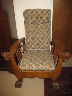 Antique Quartersawn Oak Morris Chair Recliner