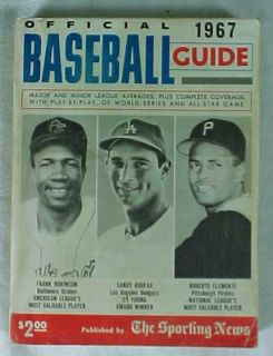 Official 1967 Baseball Guide The Sporting News Sandy Koufax Roberto