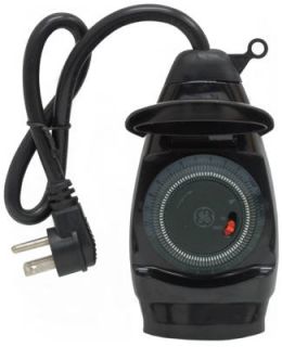 Jasco GE 15114 Black Outdoor Heavy Duty 2 Outlet Mechanical Timer