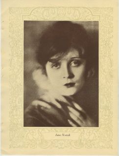 Jane Novak Vintage 1923 Mpda Popular Film Folk 8 x 10 75 Printed Photo