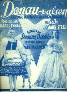Vintage Deanna Durbin Donau Valsen Spring Parade Swedish Music