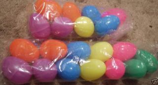 Dozen 20 Bright Plastic Fillable Easter Eggs NIP