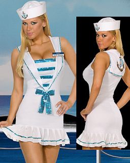  Ladies White Navy Sea Sailor Girl Costume Uniform Fancy Dress