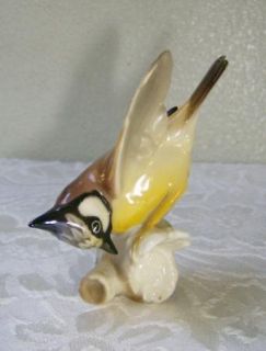  Bird Figurine Germany Titmouse or Jay Collectible Porcelain
