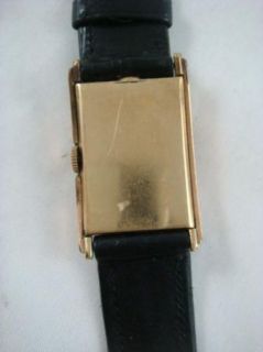 Vintage Lord Elgin Mens Wrist Watch Omega Black Gold Accent Leather