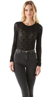AIR by alice + olivia Lace Long Sleeve Top