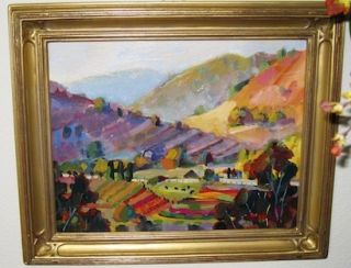 James Harris Hartman oil painting of flower fields in Carmel Valley