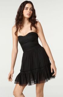 Elizabeth and James Womens Alice Black Strapless Silk Dress 8 $445