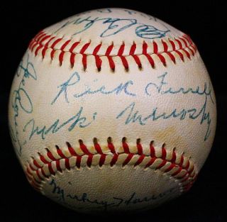 Stars HOFers Signed Baseball w Jimmie Foxx Grove Cronin 14 JSA