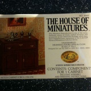 House Of Miniatures Doll Furniture Kit Unopened Box Hutch Cabinet