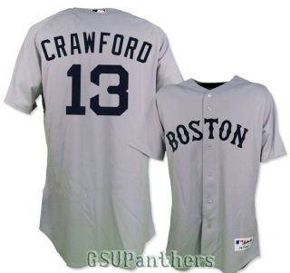 Carl Crawford Authentic on Field Boston Red Sox Grey Away Jersey Sz 40