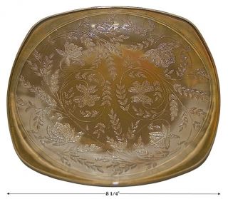 Jeannette Vintage Iridscent Floragold Dinner Plate