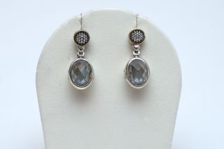 New Lagos Caviar Faceted Clear Gray Colored Stone Two Tone Drop