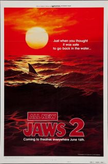 Jaws 2 (Red Teaser Advance Version)  ORIGINAL MOVIE POSTER   U.S. 1SH