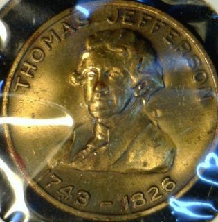 Thomas Jefferson Monticello Version 2 Commemorative Bronze Medal Token