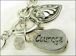 Silver Inspirational Bracelet Believe Courage Love Shaw