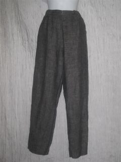 FLAX by Jeanne Engelhart Gray Linen Dress Pants Petite P Women