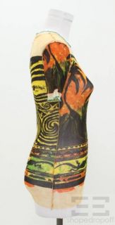 Jean Paul Gaultier Multicolor Face Print Mesh Top Size L