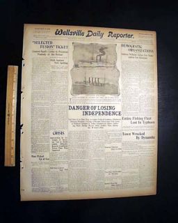 1906 Old Newspaper Jellico KY Kentucky TN Tennessee Dynamite Explosion