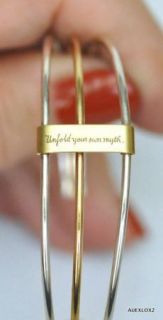 New Jeanine Payer SS Brass Triple Row Cuff Bracelet Rumi Quote