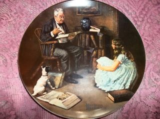 VINTAGE NORMAN ROCKWELL THE STORYTELLER COLLECTOR PLATE BY KNOWLES 8 1