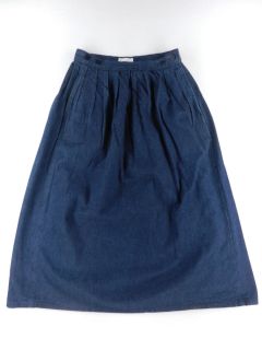   CK Pleated Dark Wash Cotton Denim Jeans USA Skirt Womens Sz 10 SPCC